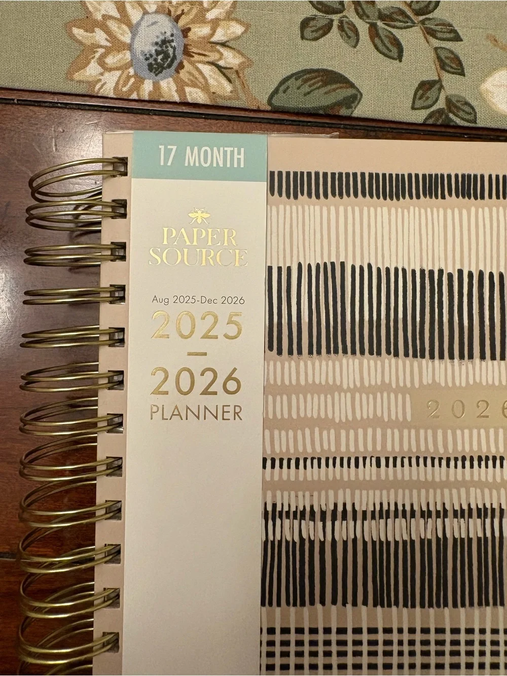 Paper Source Beige & Black 2025-2026 Weekly Planner